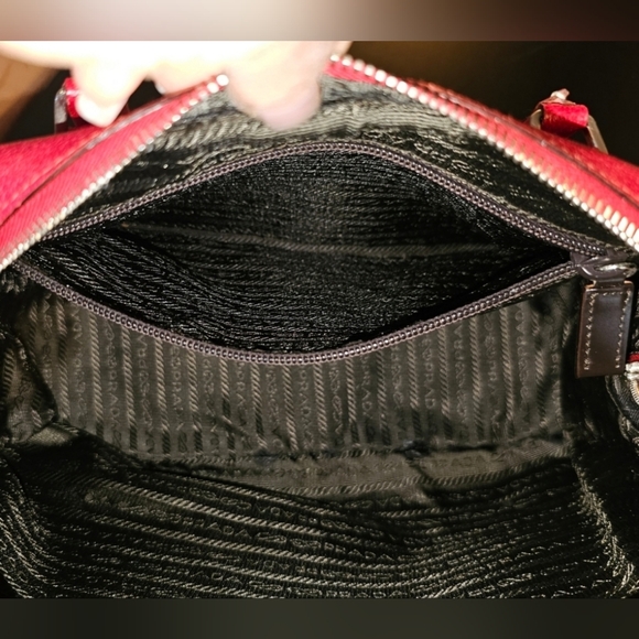 Authentic PRADA Red Bowler Shoulder Bag - Picture 8 of 12